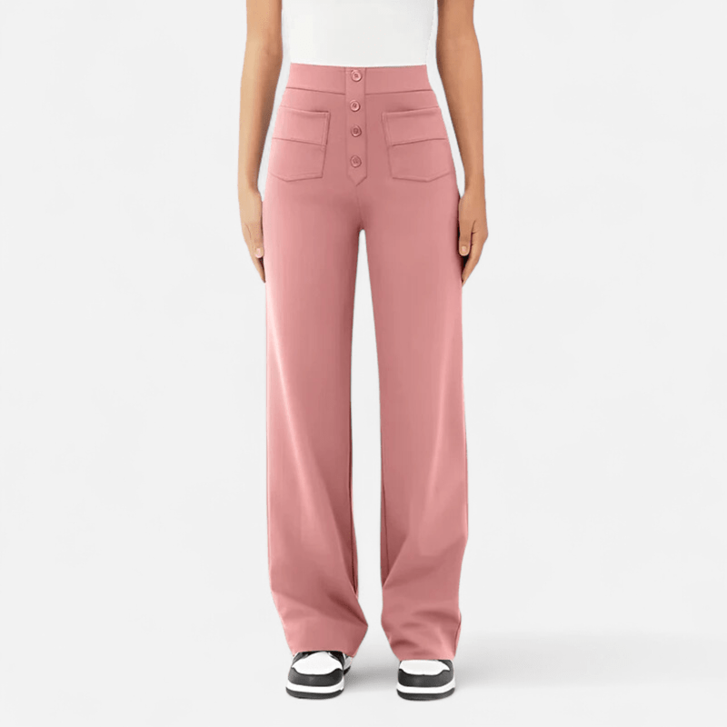 Québec Élégance Dameskleding Amber - Pantalon casual taille haute stretch pour un confort optimal