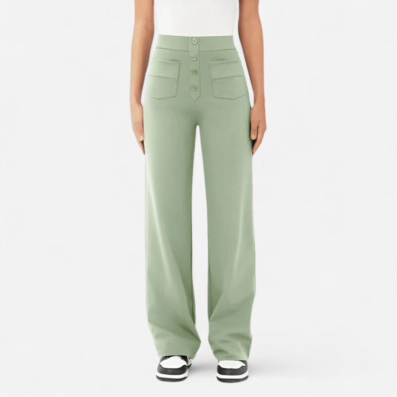 Québec Élégance Dameskleding Amber - Pantalon casual taille haute stretch pour un confort optimal