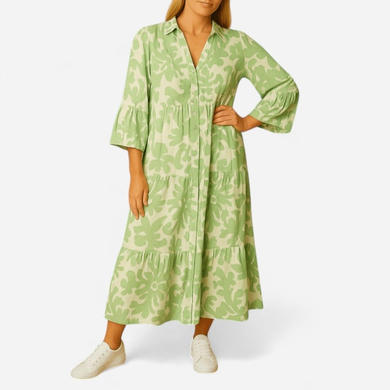 Québec Élégance Dress Annelie - Robe d'été élégante à décolleté en V pour femmes