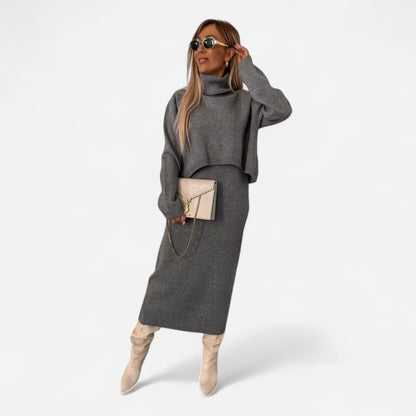 Québec Élégance Dress Ashley - Ensemble Tricot Automne/Hiver Élégant et Confortable