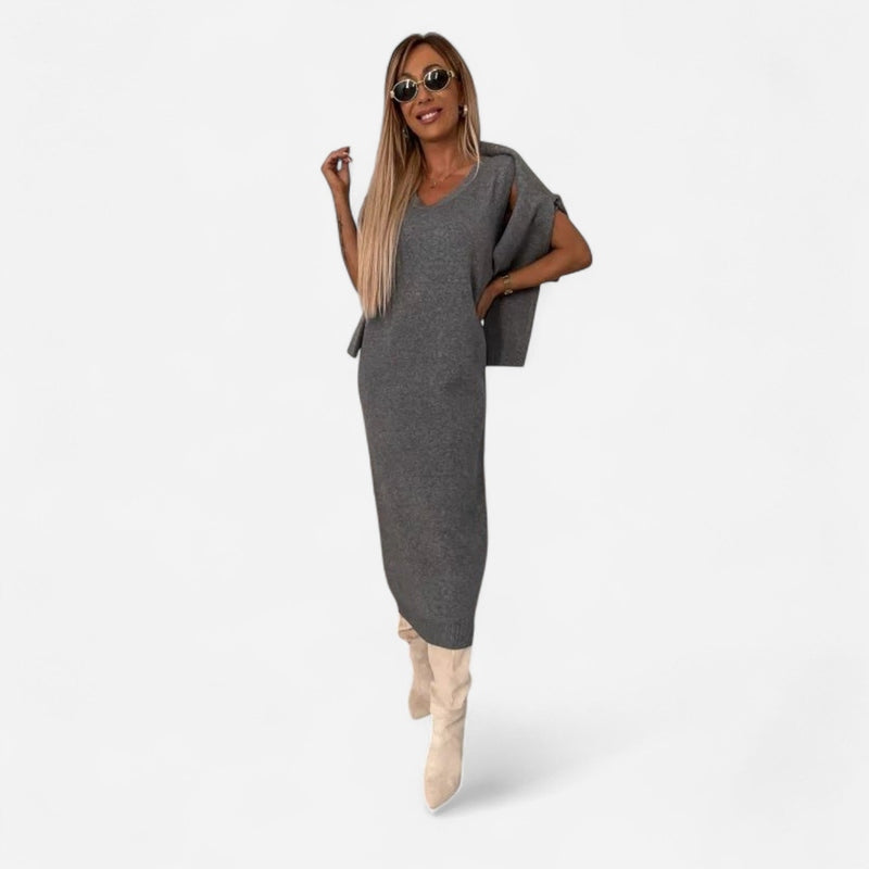 Québec Élégance Dress Ashley - Ensemble Tricot Automne/Hiver Élégant et Confortable