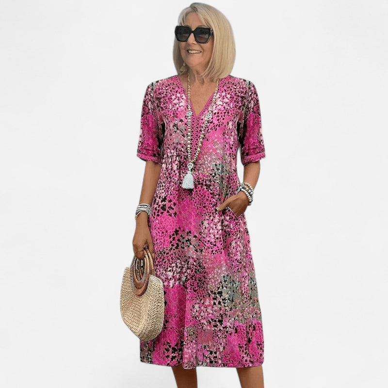 Québec Élégance Dress Colette | Robe Midi Éclatante - Élégance et Confort Inégalés