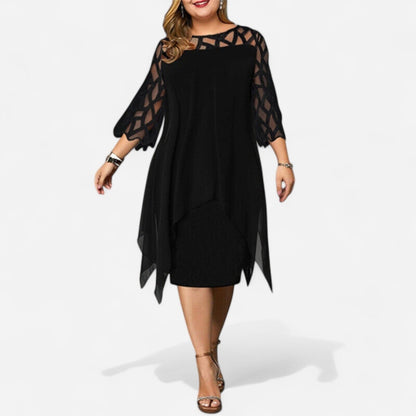 Québec Élégance Dress Cora - Robe Midi Chic Grande Taille pour Élégance et Confort
