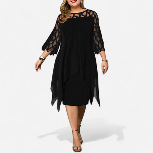 Québec Élégance Dress Cora - Robe Midi Chic Grande Taille pour Élégance et Confort