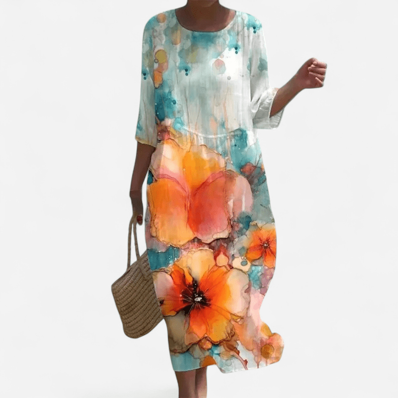 Québec Élégance Dress Mia - Robe élégante à fleurs pour toutes les occasions