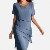 Québec Élégance Dress Quitterie - Robe Élégante avec Couverture du Ventre pour un Style Chic