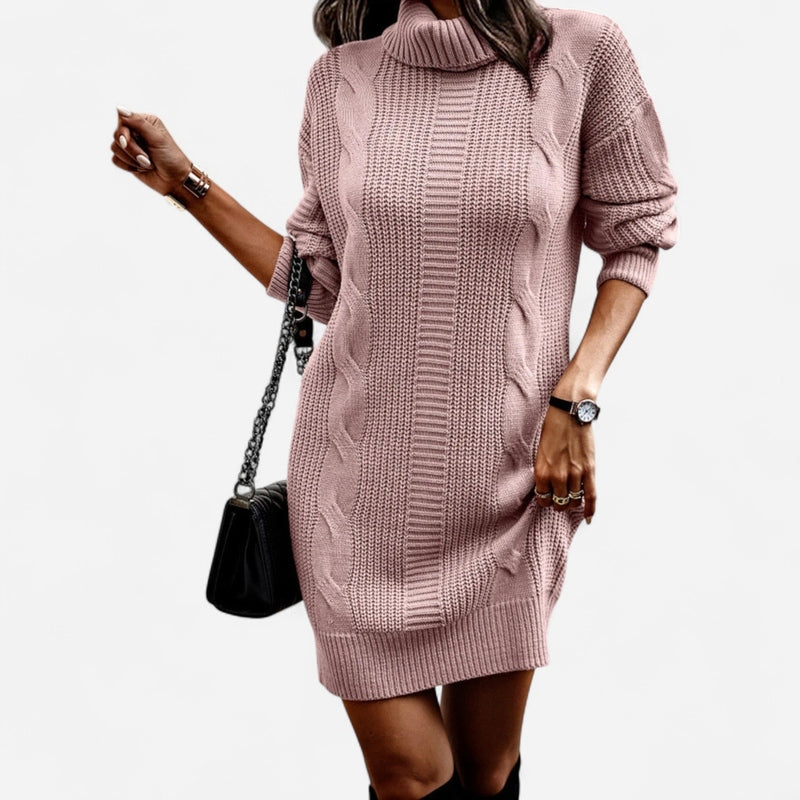 Québec Élégance Dress Silvia - Robe d'hiver chaude avec col montant élégante