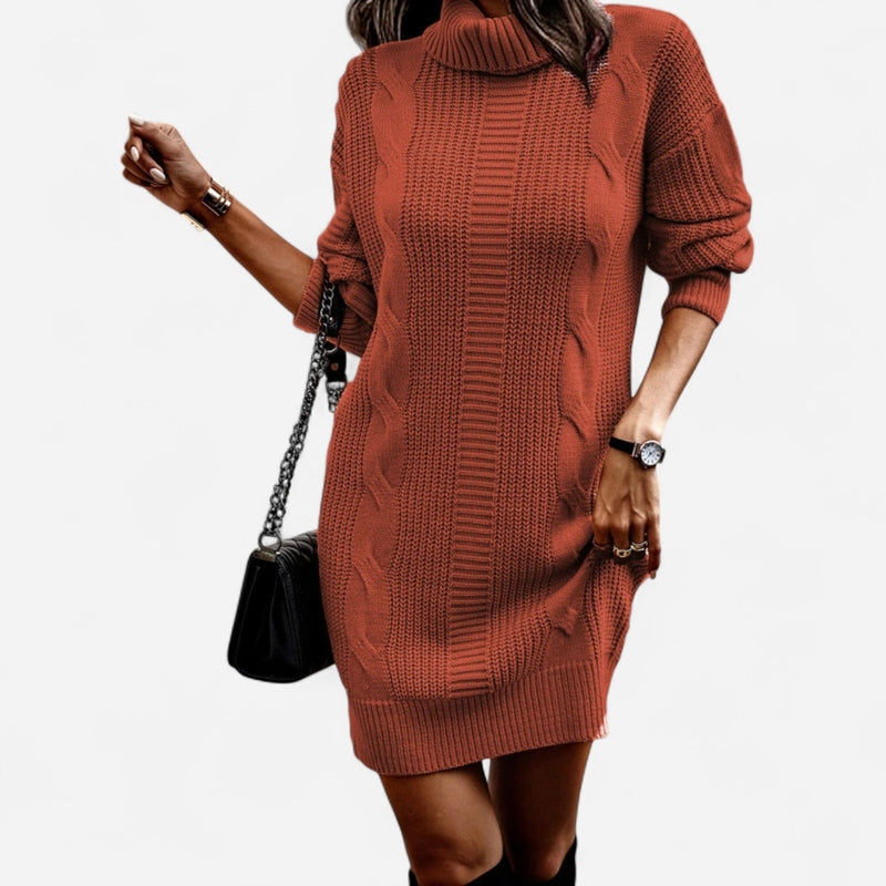 Québec Élégance Dress Silvia - Robe d'hiver chaude avec col montant élégante