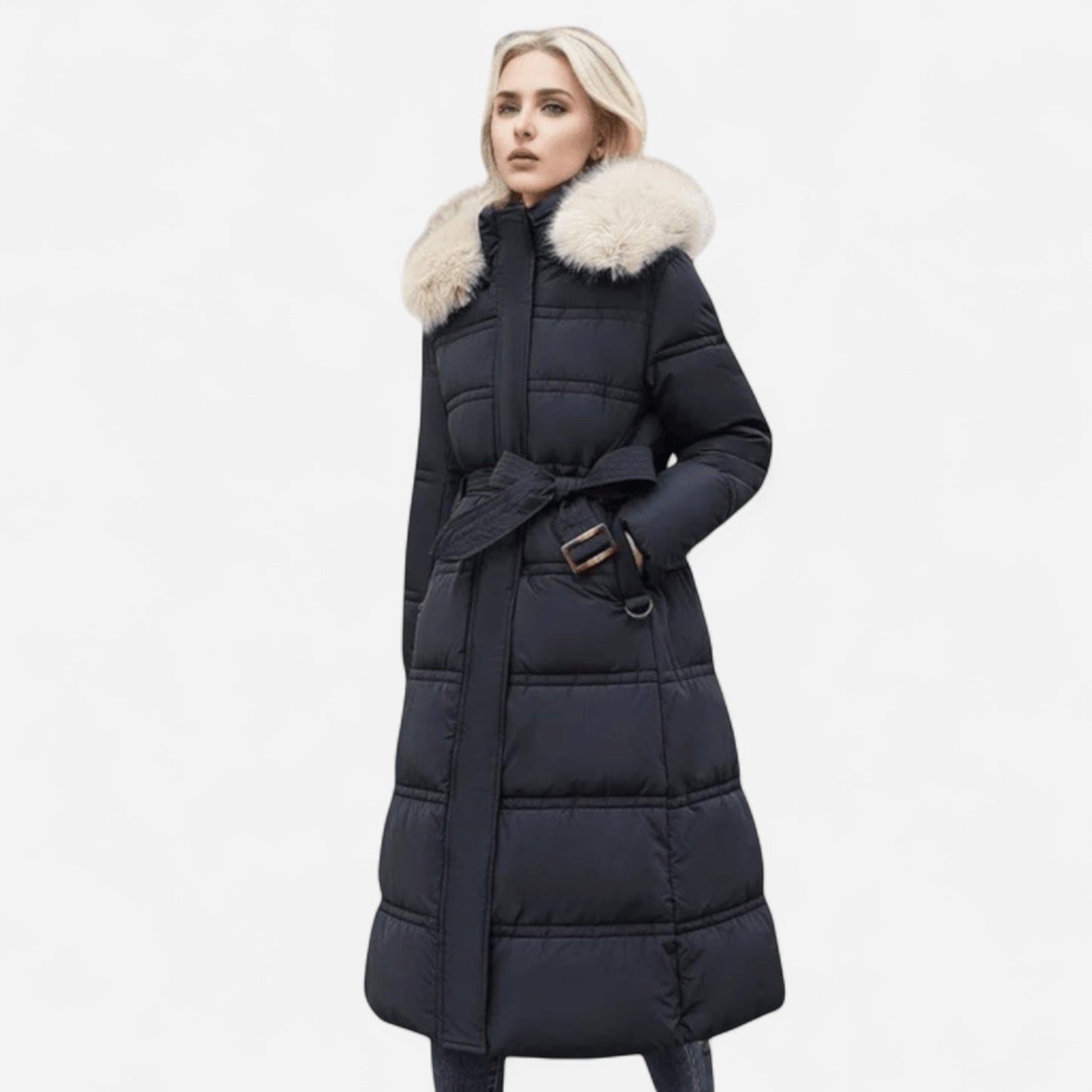 Lilia - Luxueuse parka d'hiver avec col en fausse fourrure