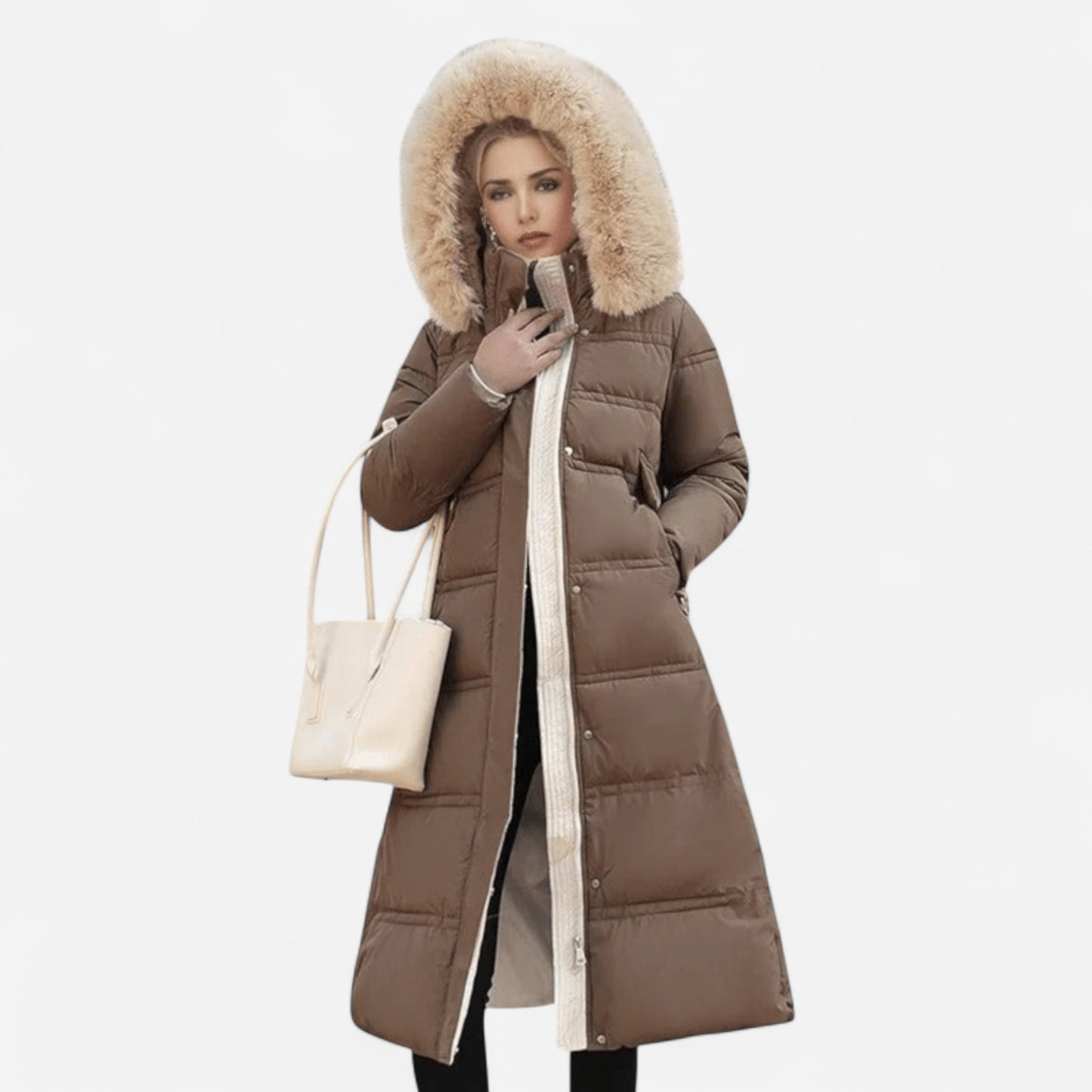 Lilia - Luxueuse parka d'hiver avec col en fausse fourrure
