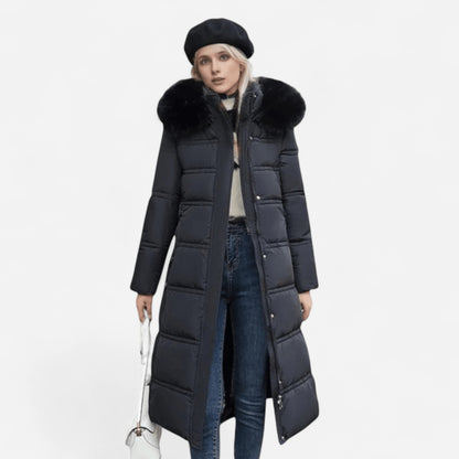 Lilia - Luxueuse parka d'hiver avec col en fausse fourrure