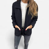 Québec Élégance Jacket Nina - Veste cardigan élégante en laine douce