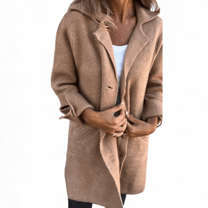 Jill - Manteau long décontracté avec revers en coton élégant
