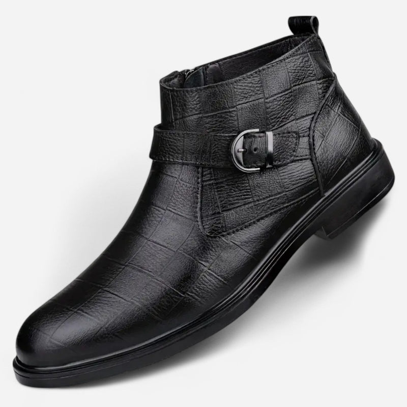 Québec Élégance Leather Shoes Jameson - Bottines Ranger en cuir élégantes et durables