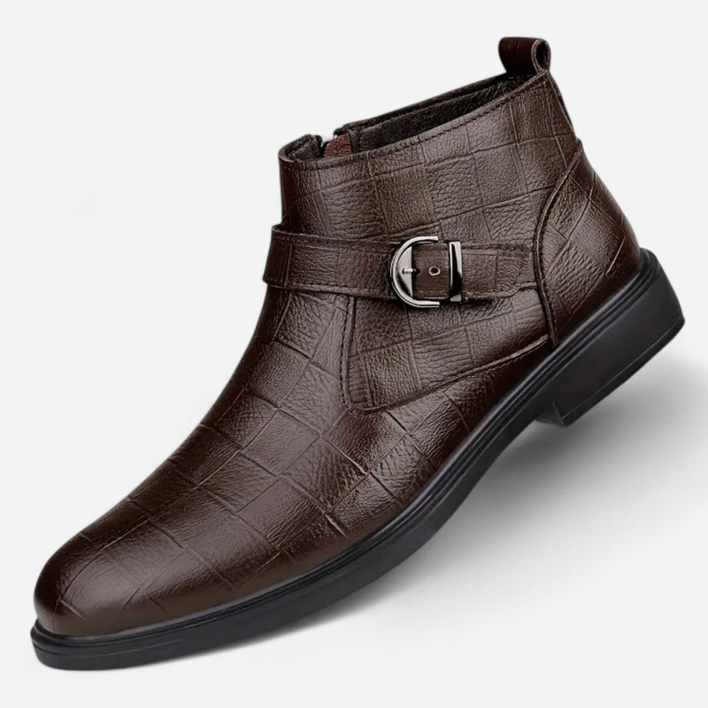 Québec Élégance Leather Shoes Jameson - Bottines Ranger en cuir élégantes et durables