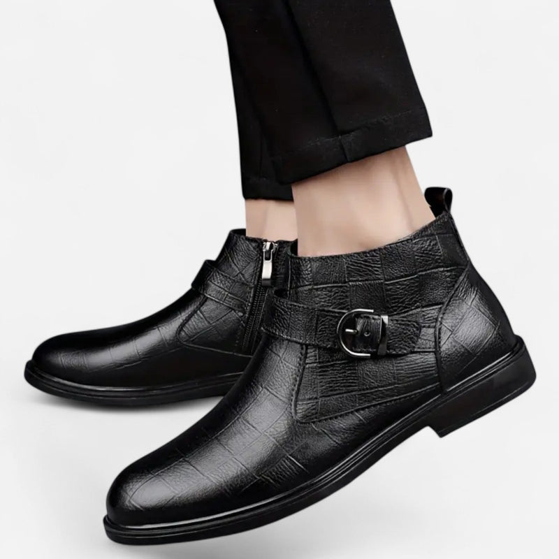 Québec Élégance Leather Shoes Jameson - Bottines Ranger en cuir élégantes et durables