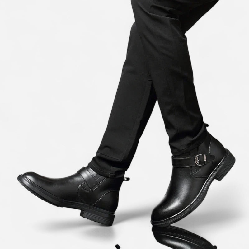 Québec Élégance Leather Shoes Liam - Bottines Rangers en Cuir Élégantes et Confortables