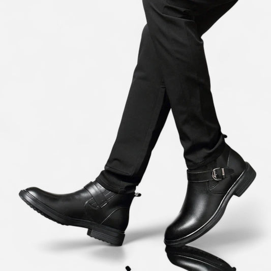 Québec Élégance Leather Shoes Liam - Bottines Rangers en Cuir Élégantes et Confortables
