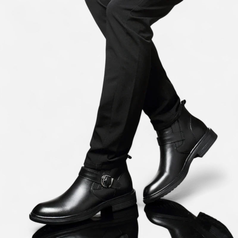 Québec Élégance Leather Shoes Liam - Bottines Rangers en Cuir Élégantes et Confortables
