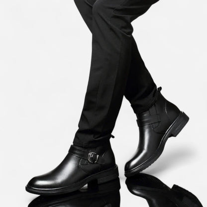 Québec Élégance Leather Shoes Liam - Bottines Rangers en Cuir Élégantes et Confortables