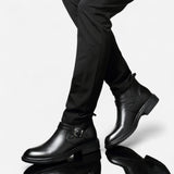 Québec Élégance Leather Shoes Liam - Bottines Rangers en Cuir Élégantes et Confortables