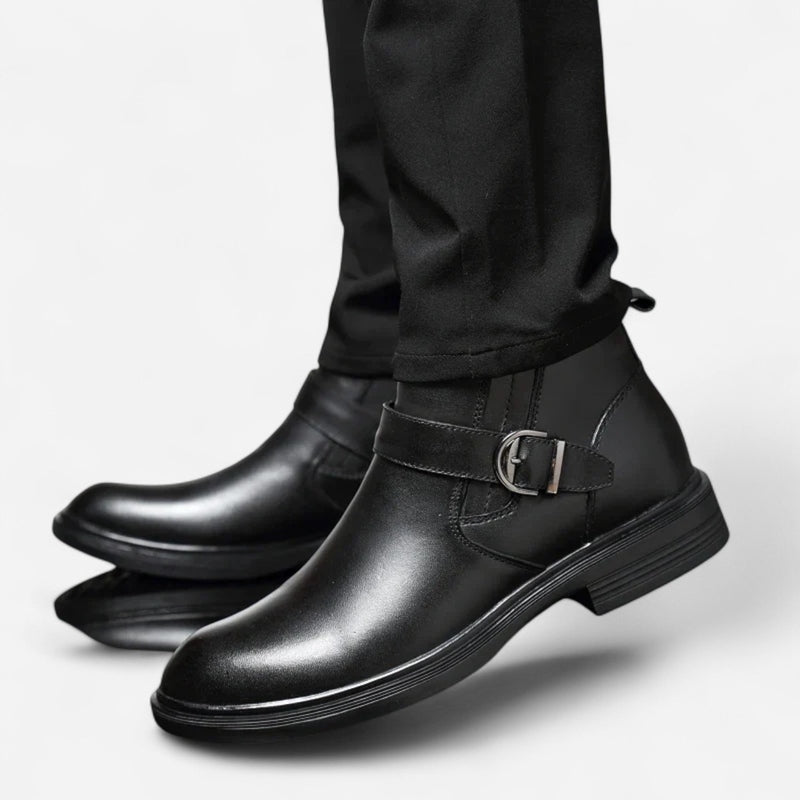 Québec Élégance Leather Shoes Liam - Bottines Rangers en Cuir Élégantes et Confortables