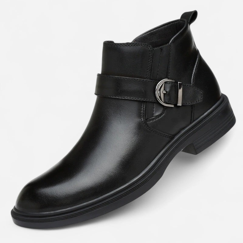 Québec Élégance Leather Shoes Liam - Bottines Rangers en Cuir Élégantes et Confortables