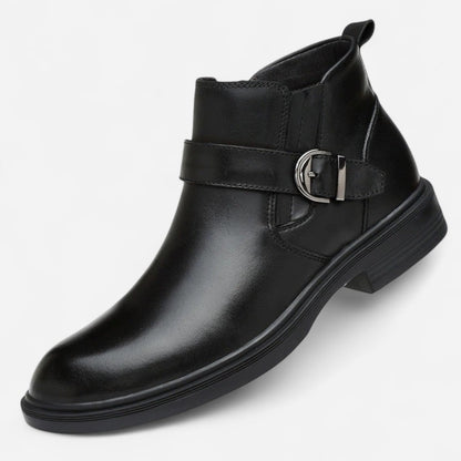 Québec Élégance Leather Shoes Liam - Bottines Rangers en Cuir Élégantes et Confortables