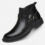 Québec Élégance Leather Shoes Liam - Bottines Rangers en Cuir Élégantes et Confortables