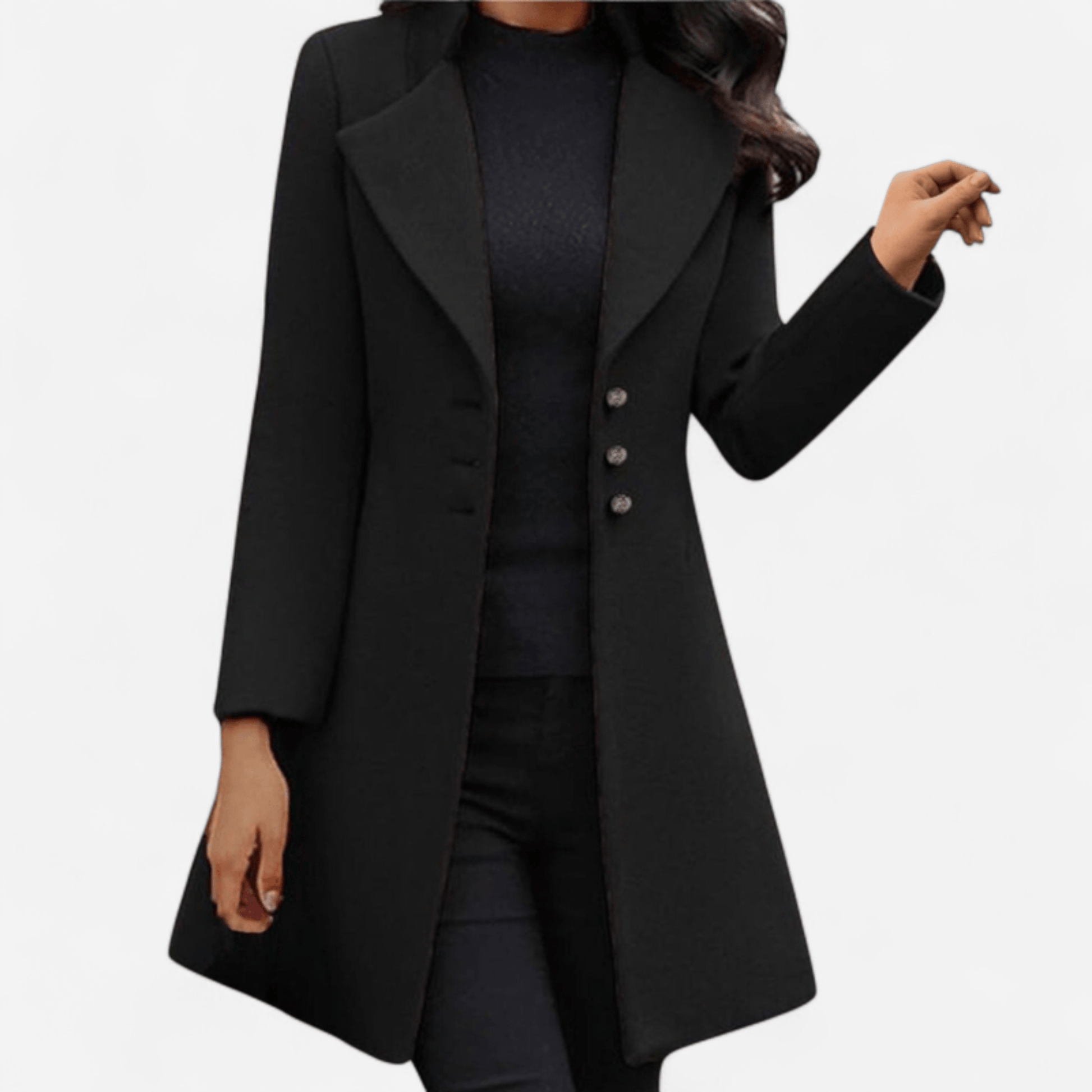 Québec Élégance Margaux - Manteau en laine à manches longues élégant et moderne