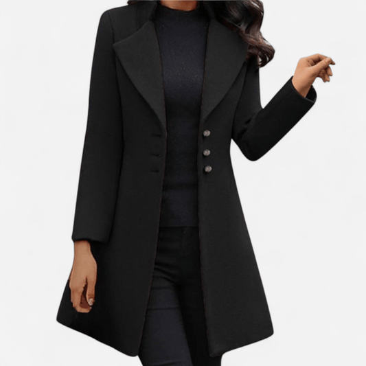 Québec Élégance Margaux - Manteau en laine à manches longues élégant et moderne