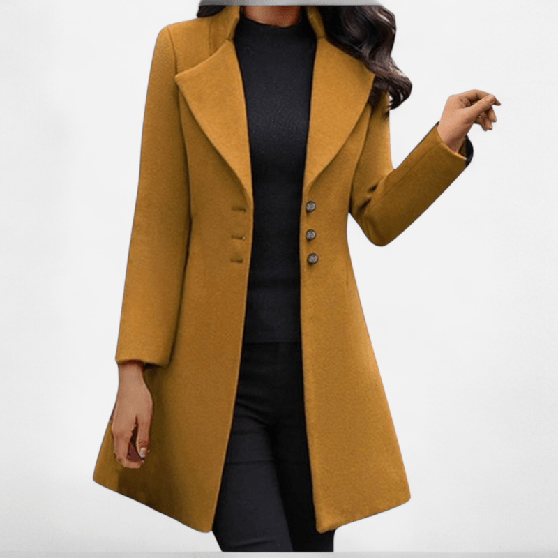 Québec Élégance Margaux - Manteau en laine à manches longues élégant et moderne
