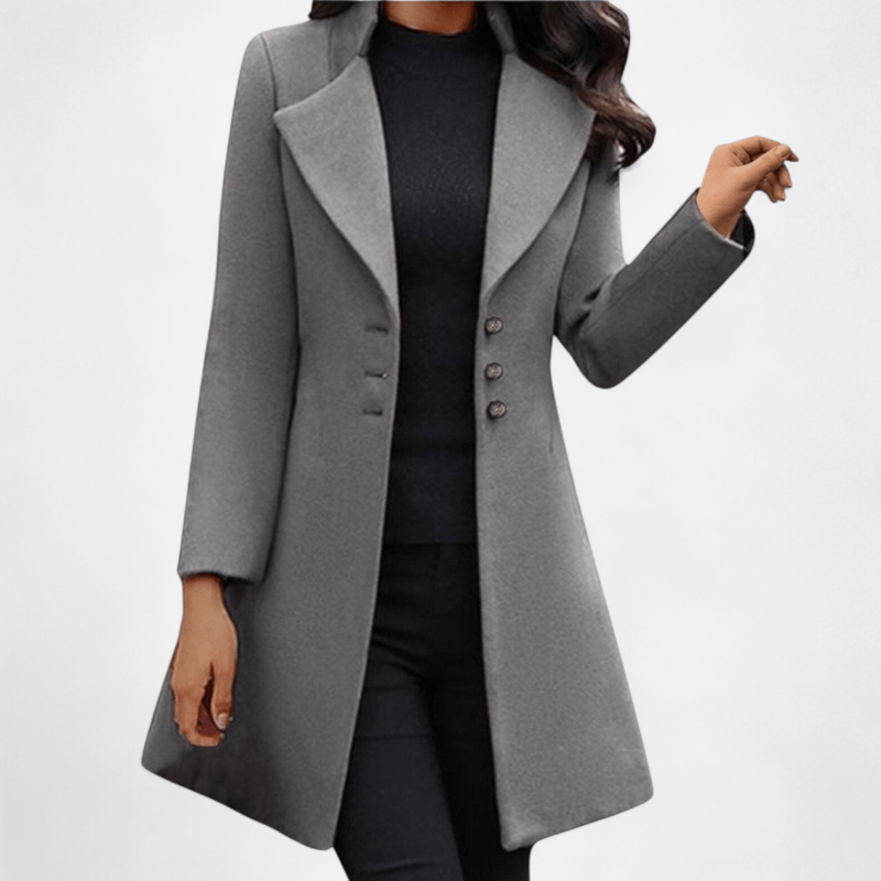 Québec Élégance Margaux - Manteau en laine à manches longues élégant et moderne