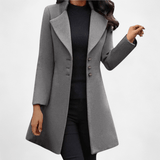 Québec Élégance Margaux - Manteau en laine à manches longues élégant et moderne