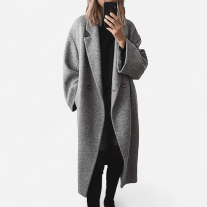 Margot - Manteau d'affirmation élégant en gris oversize