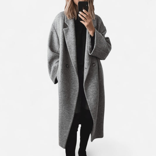 Margot - Manteau d'affirmation élégant en gris oversize