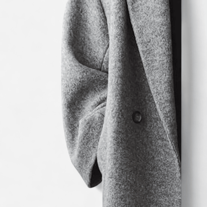 Québec Élégance Margot - Manteau d'affirmation élégant en gris oversize
