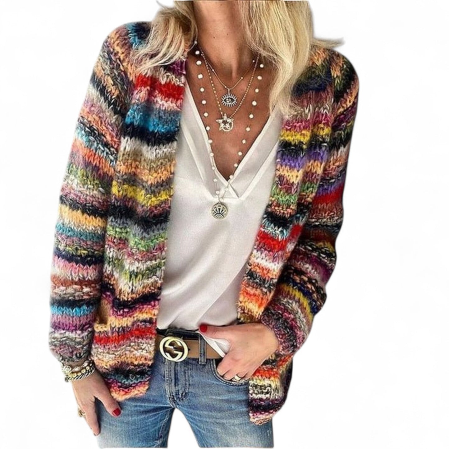 Mary - Cardigan rayé élégant et confortable pour l'automne