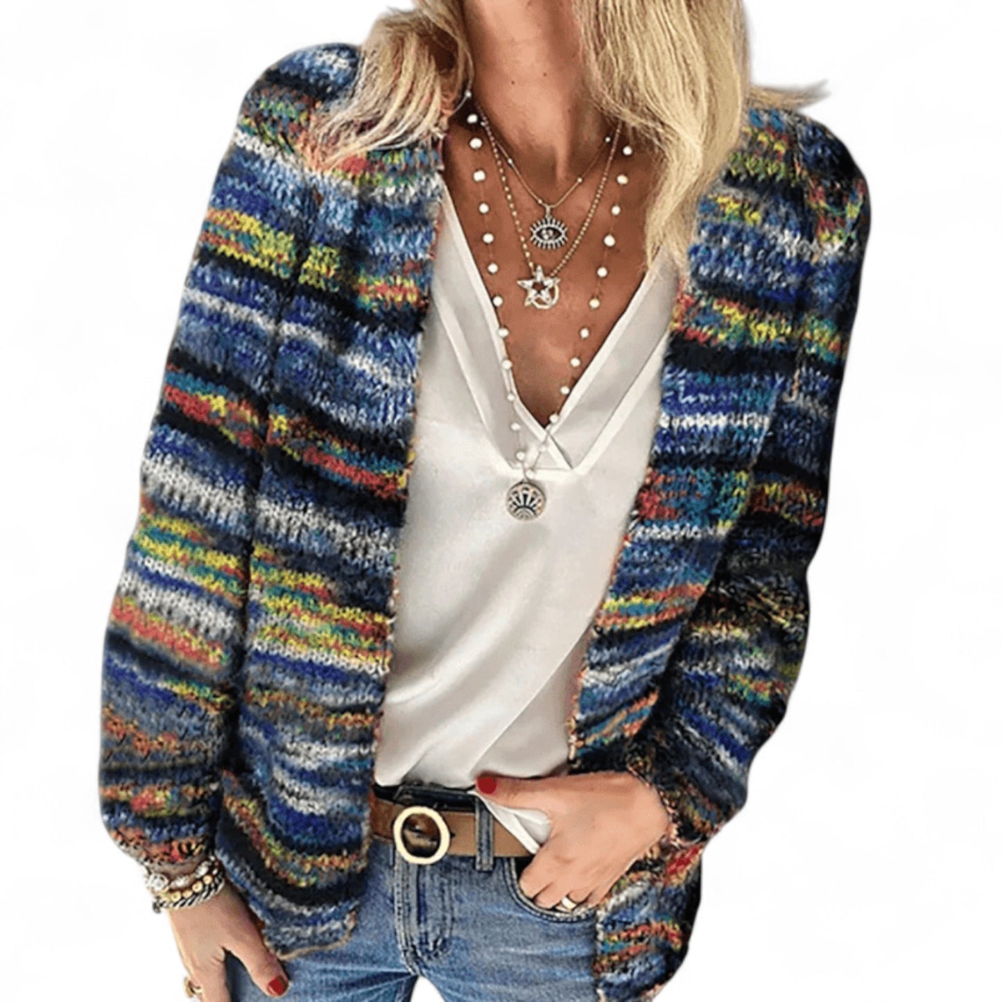 Mary - Cardigan rayé élégant et confortable pour l'automne