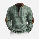 Andrei - Sweat zippé géométrique au style rétro et décontracté