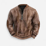 Andrei - Sweat zippé géométrique au style rétro et décontracté