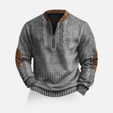 Andrei - Sweat zippé géométrique au style rétro et décontracté
