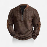 Andrei - Sweat zippé géométrique au style rétro et décontracté