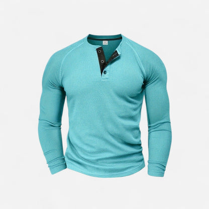 Québec Élégance Men Shirt Mason - Chemise décontractée à manches longues côtelées