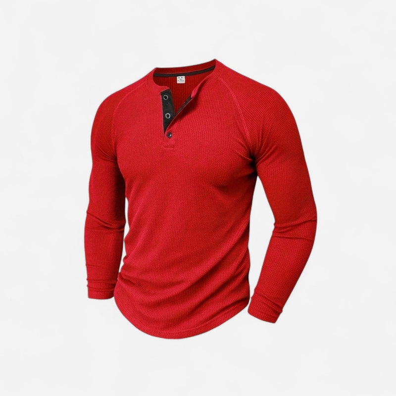 Québec Élégance Men Shirt Mason - Chemise décontractée à manches longues côtelées