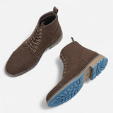Québec Élégance Men's Shoes > Boots Keith - Bottines Derby Vintage en Cuir Élégantes et Confortables