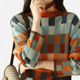 Québec Élégance New Arrivals Sanne - Dolcevita patchwork en cachemire couture élégant