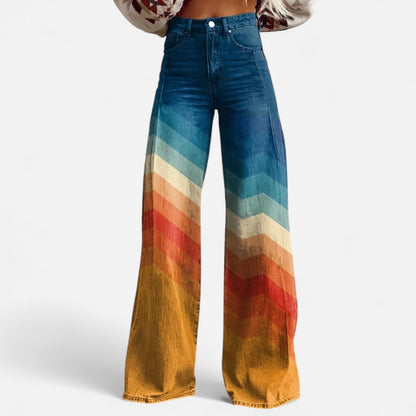 Québec Élégance Pants Atasha - Pantalon à jambes larges avec imprimé fleuri