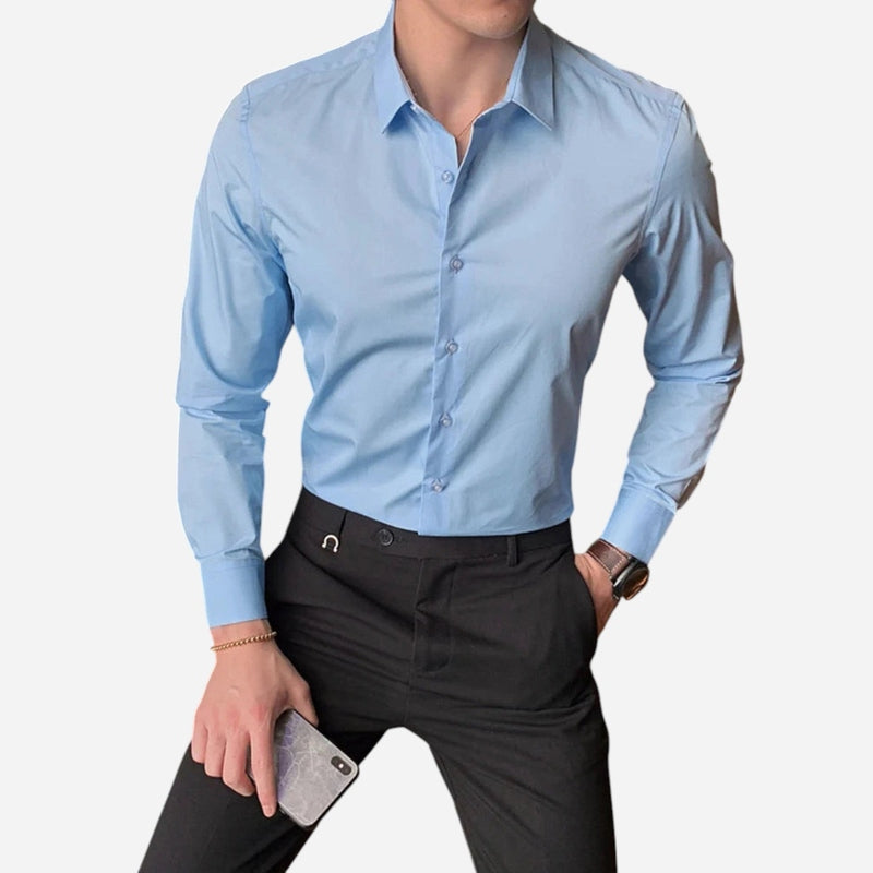 Québec Élégance Shirt Hugo - Chemise classique à manches longues en coton élégant