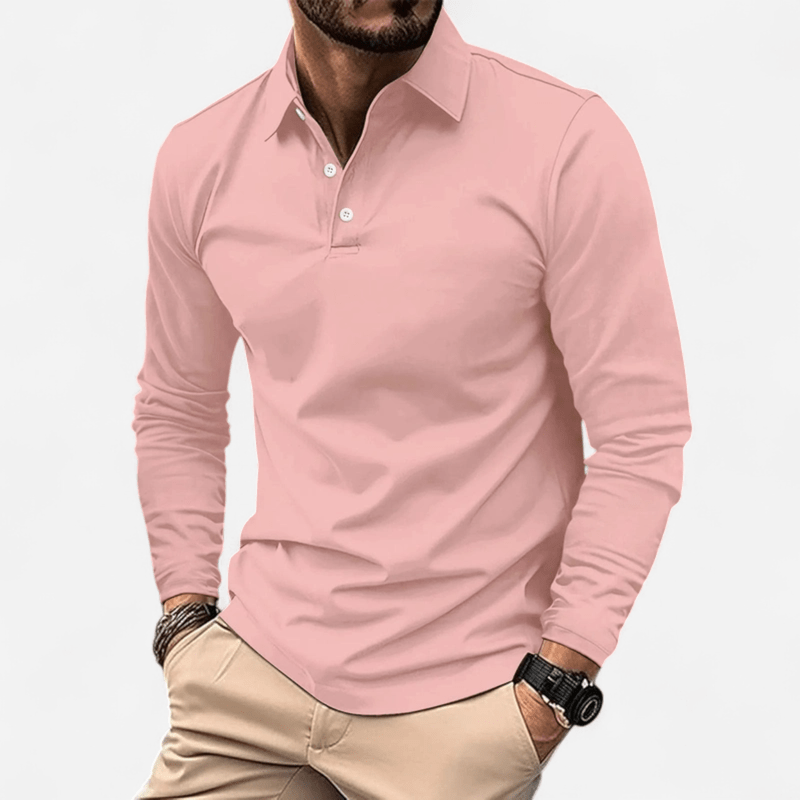 Québec Élégance Shirt Ralph - Polo décontracté à manches longues en polyester premium